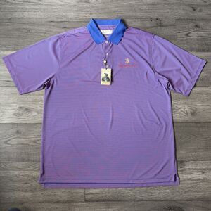 Donald Ross New With Tags Men’s "Old Memorial" Blue Striped Golf Polo - Size XL